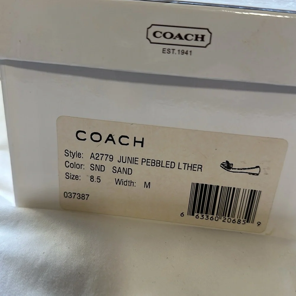 Coach sand color leather flats, size 8.5 - Picture 4 of 5
